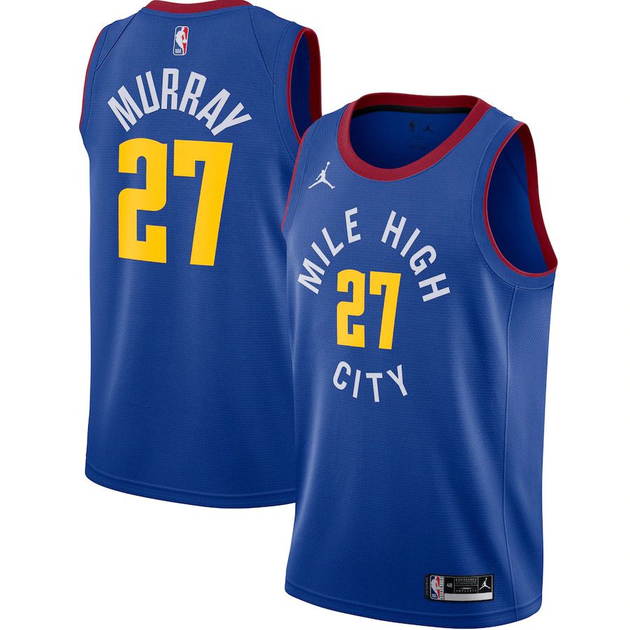 Men Denver Nuggets 27 Jamal Murray Jordan Brand Blue Swingman NBA Jersey